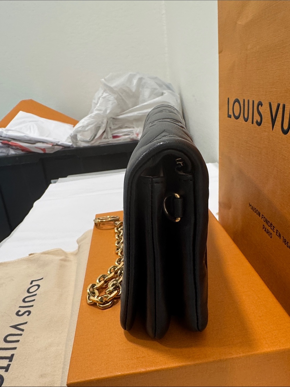 Louis Vuitton Coussin Black Monogram Empreinte Chain Crossbody Bag - Picture 4 of 8